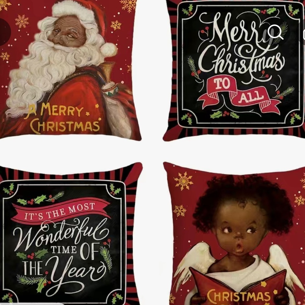 4pcs Christmas Throw Pillows, inserts NOT included- 17.7x17.7 Inch B3